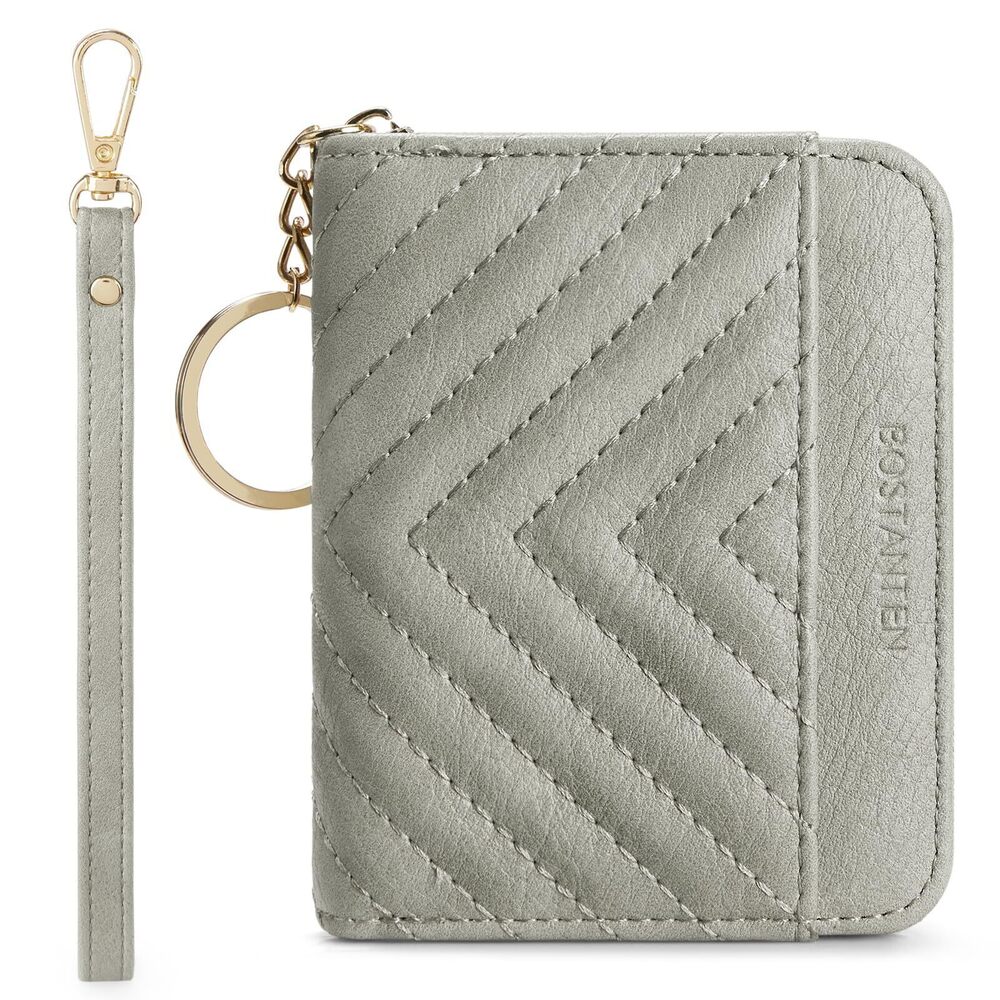 3701 Credit Card Holder Wallet RFID Blocking Leather Small Wallet Zipper